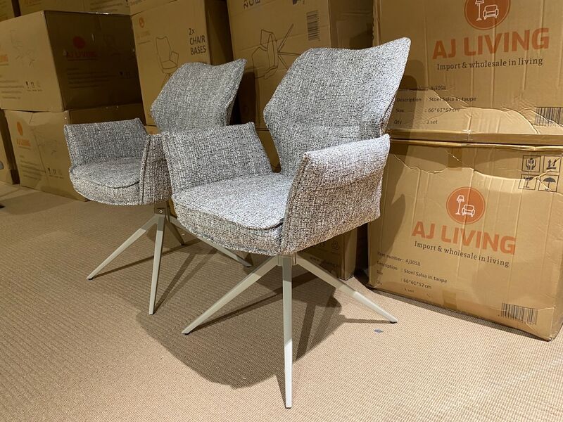 Set van 6 eetkamerstoelen AJ Living, Salsa, taupe