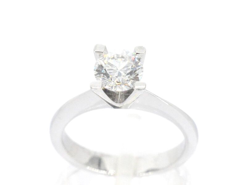 Witgouden solitair ring met diamant – kavel bij Onlineveilingmeester