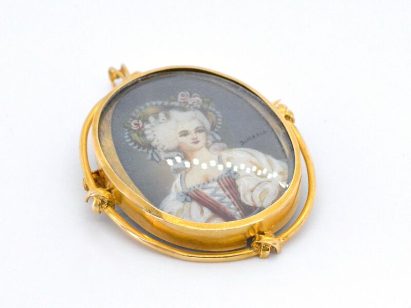 Gouden broche met bijzonder portret – foto 8 – kavel bij Onlineveilingmeester