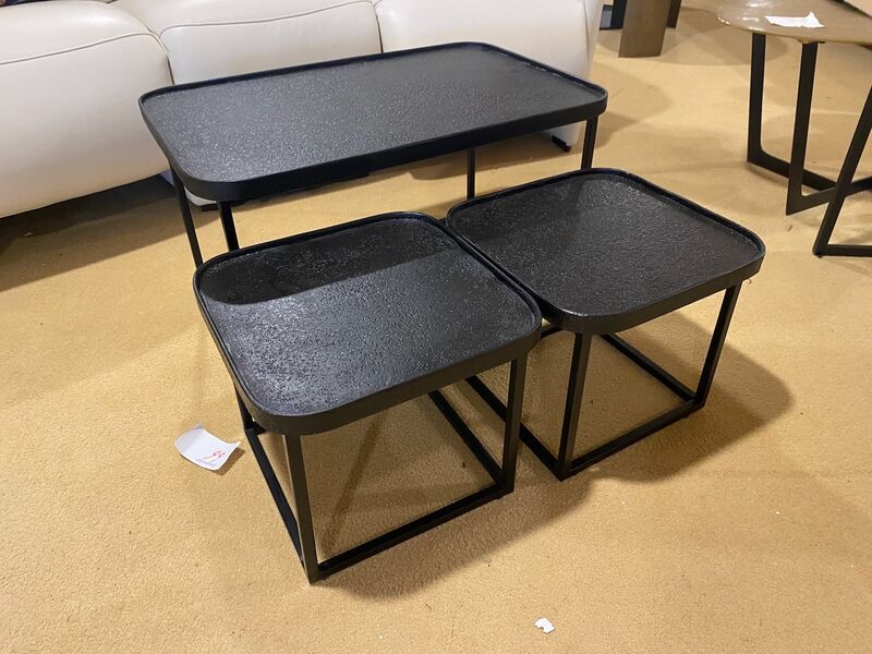 Set van 3 salontafels, zwart