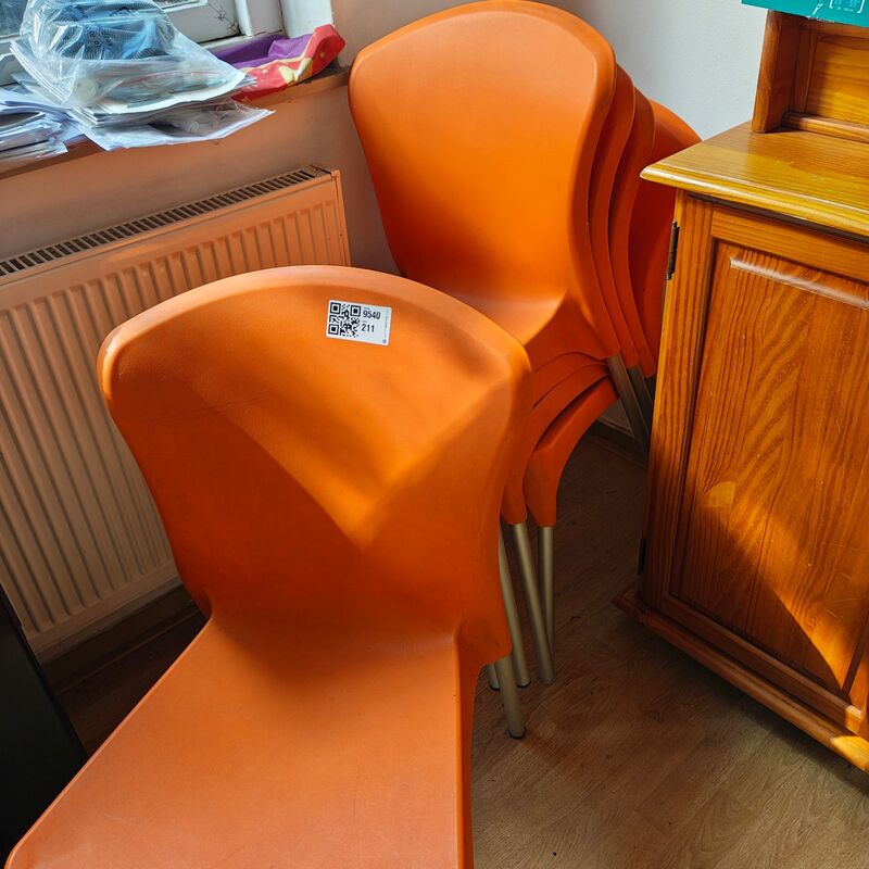 5x Stoelen, oranje