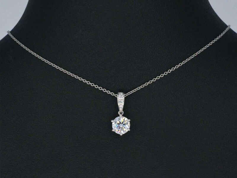 Witgouden solitair hanger met een diamant van 1.00 carat, excl. ketting – foto 2 – kavel bij Onlineveilingmeester