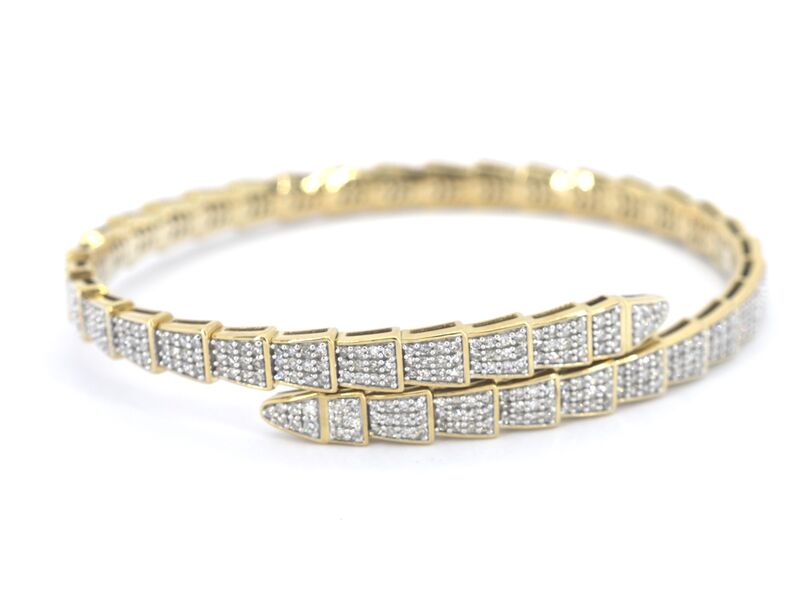 Gouden armband van serpent model met natuurlijke diamanten – foto 3 – kavel bij Onlineveilingmeester