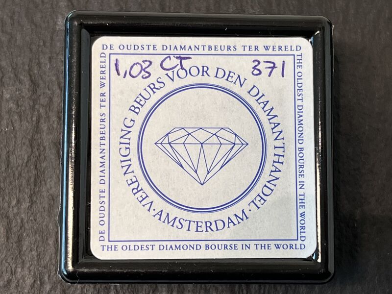 Diamant - 1.03 carat natuurlijke briljant geslepen diamant – foto 2 – kavel bij Onlineveilingmeester