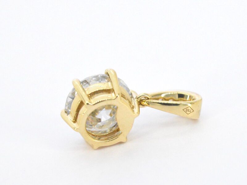 Gouden solitair hanger met een diamant van 1.50 carat, excl. ketting – foto 5 – kavel bij Onlineveilingmeester