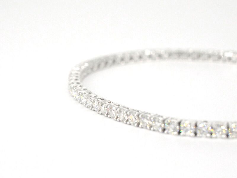 Witgouden tennisarmband met 5.00 carat natuurlijke briljant geslepen diamanten – foto 7 – kavel bij Onlineveilingmeester