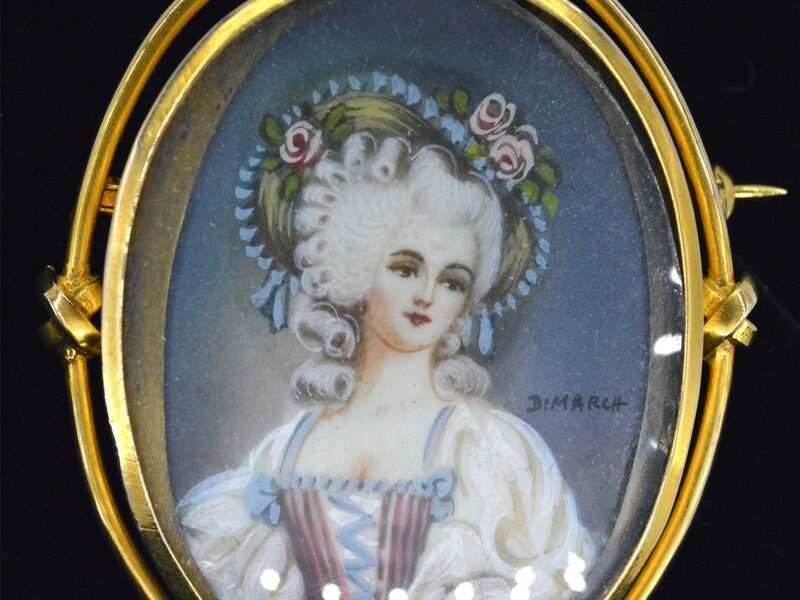 Gouden broche met bijzonder portret – foto 7 – kavel bij Onlineveilingmeester