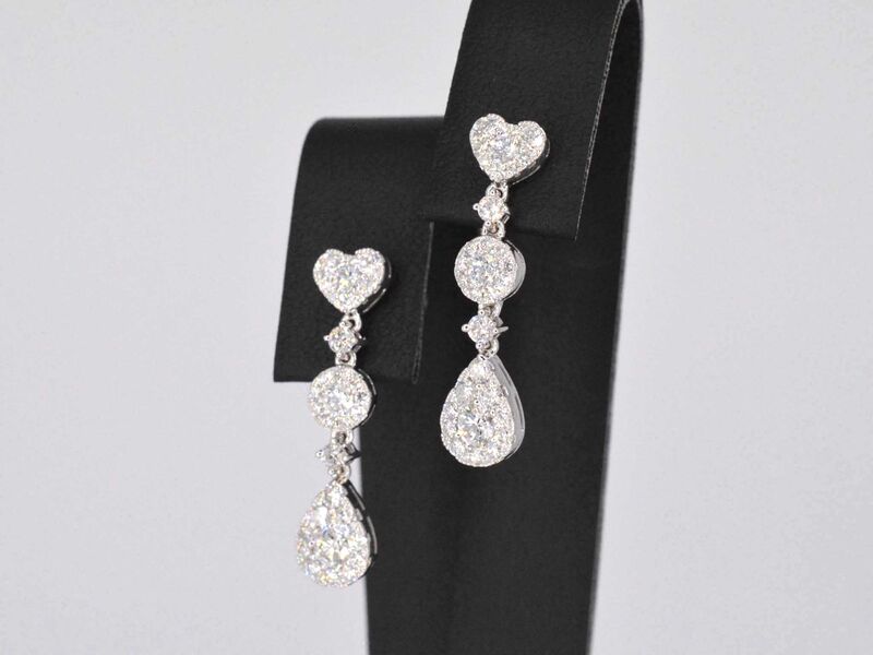 Witgouden diamanten oorhangers met diamanten 1.50 carat – foto 3 – kavel bij Onlineveilingmeester