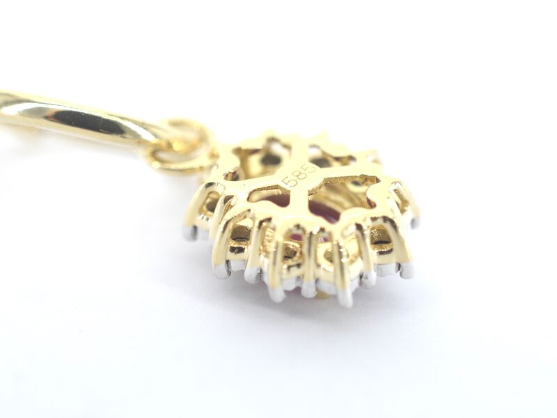 Gouden oorhangers met natuurlijke diamanten en robijnen – foto 7 – kavel bij Onlineveilingmeester