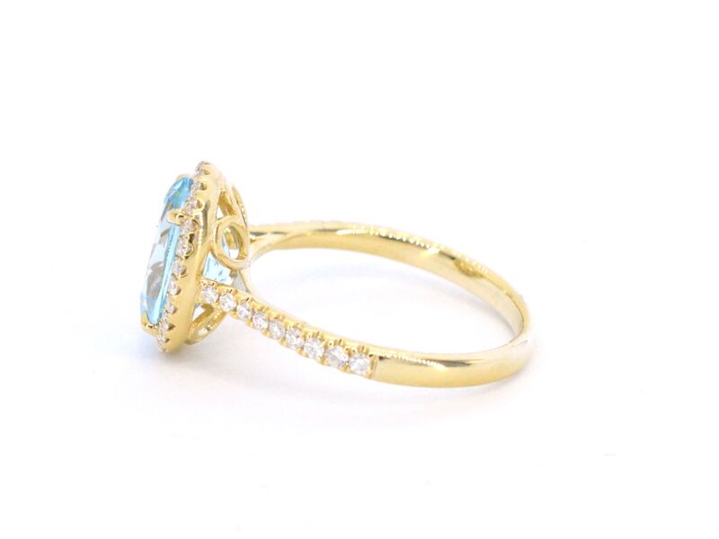 Gouden entourage ring met ovaal geslepen topaas – foto 5 – kavel bij Onlineveilingmeester