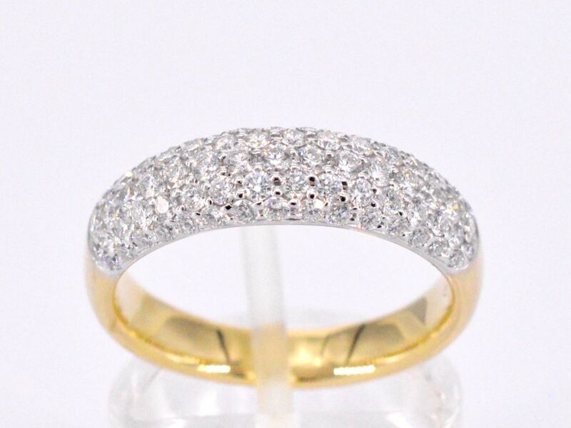 Gouden pave ring met diamanten 0.90 carat – kavel bij Onlineveilingmeester