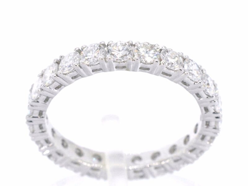 Witgouden alliance ring met briljant geslepen diamant