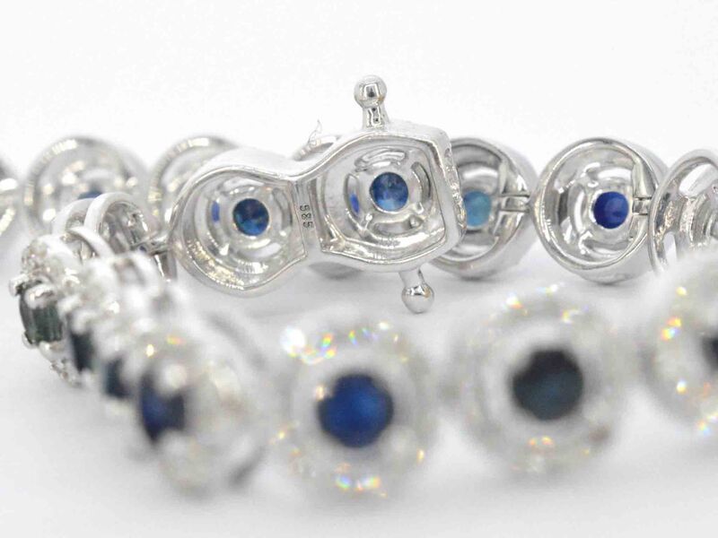 Witgouden armband met diamanten en saffieren 6.20 carat – foto 6 – kavel bij Onlineveilingmeester