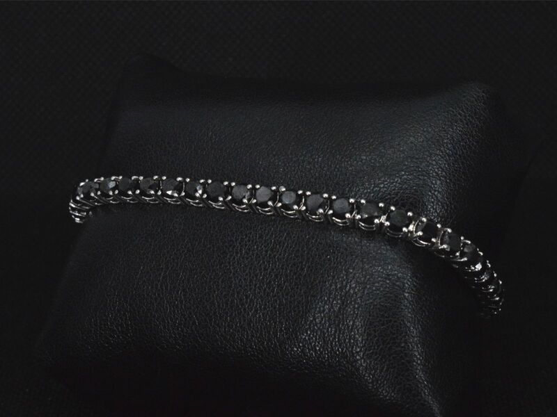 Witgouden armband met 15.00 carat zwarte Briljant geslepen diamanten – foto 7 – kavel bij Onlineveilingmeester