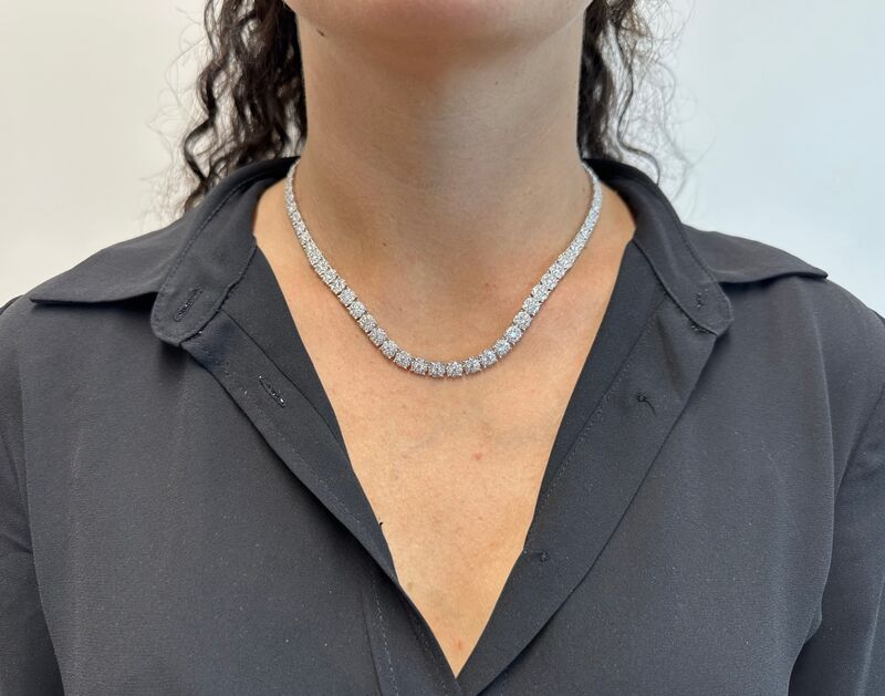 Witgouden collier met diamanten 10.00 carat – foto 2 – kavel bij Onlineveilingmeester