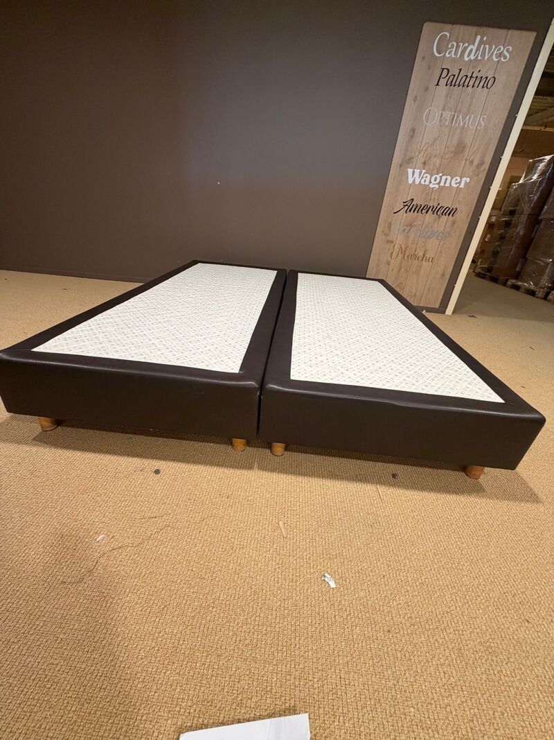 Set van 2 boxen met binnenvering, zwart / bruin