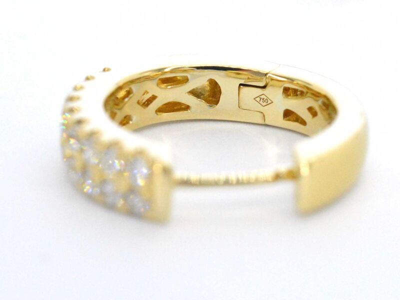 Gouden oorbellen met twee rijen diamanten – foto 7 – kavel bij Onlineveilingmeester