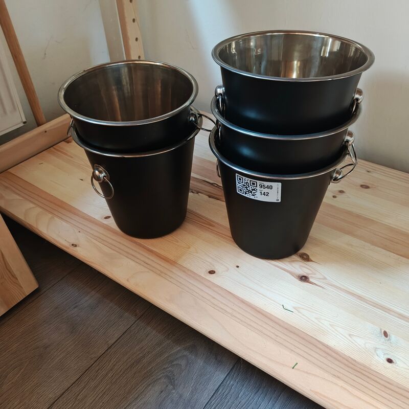 5x Champagne cooler, zwart