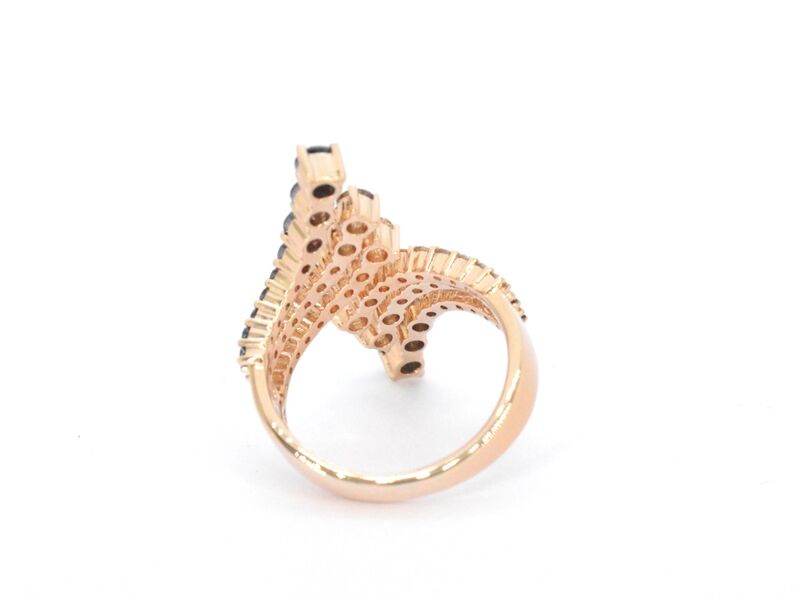 Rosé gouden ring met champagne en zwart gekleurde diamanten – foto 7 – kavel bij Onlineveilingmeester