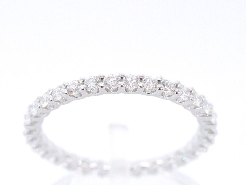 Witgouden alliance ring met briljant geslepen diamant – kavel bij Onlineveilingmeester