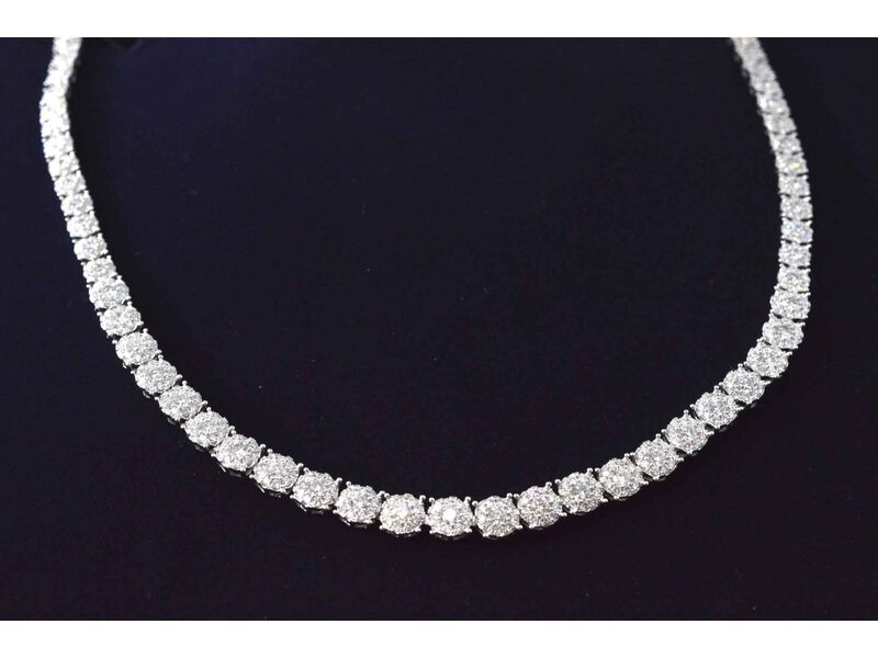 Witgouden collier met diamanten 10.00 carat – foto 7 – kavel bij Onlineveilingmeester