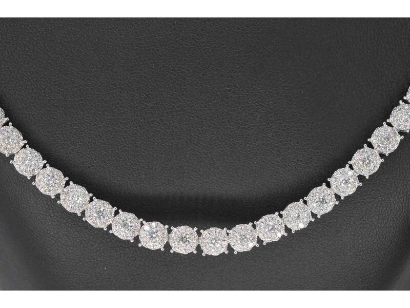 Witgouden collier met diamanten 10.00 carat – foto 3 – kavel bij Onlineveilingmeester