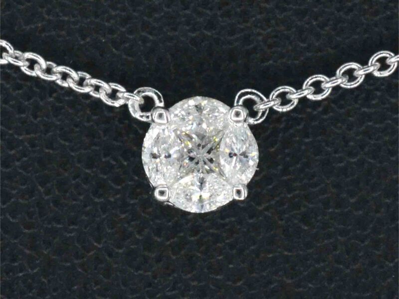 Witgouden ketting en hanger met diamant – kavel bij Onlineveilingmeester
