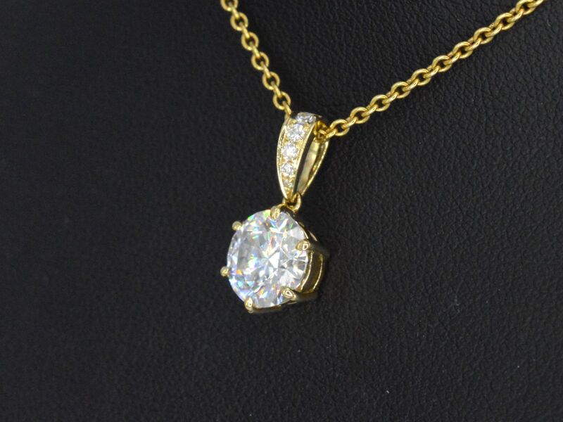 Gouden solitair hanger met een diamant van 1.50 carat, excl. ketting – foto 3 – kavel bij Onlineveilingmeester