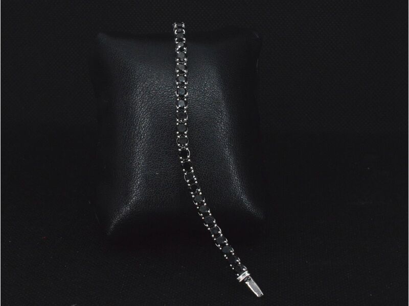 Witgouden armband met 15.00 carat zwarte Briljant geslepen diamanten – foto 8 – kavel bij Onlineveilingmeester