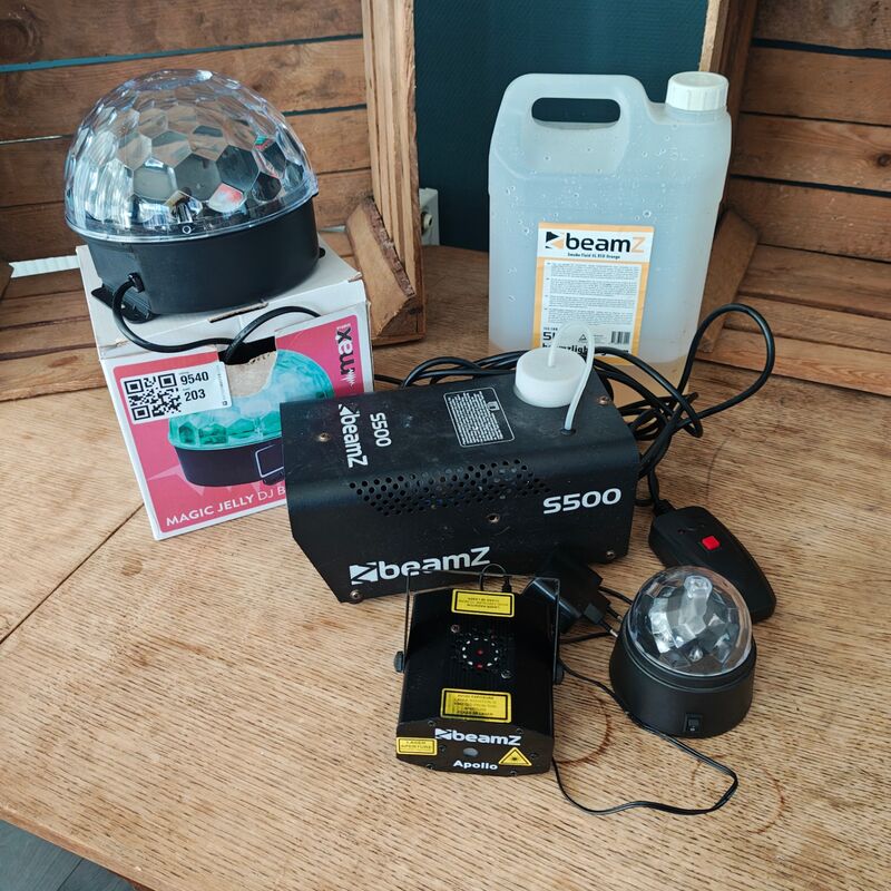 Rookmachine met discolamp en laser, BeamZ, S500