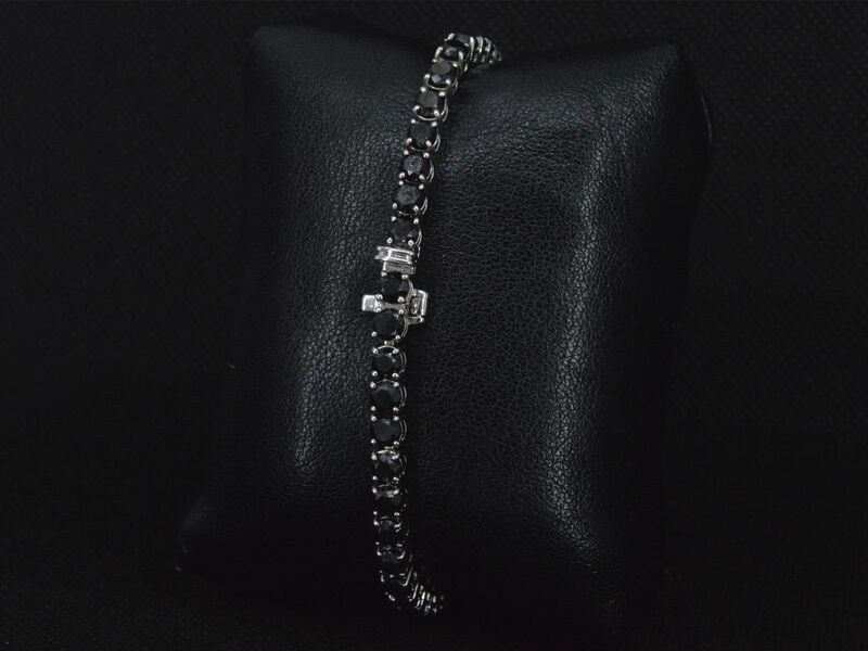 Witgouden armband met 15.00 carat zwarte Briljant geslepen diamanten – foto 5 – kavel bij Onlineveilingmeester