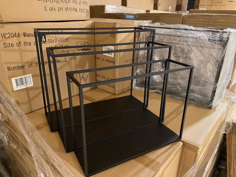 Set van 3 wandrekken, zwart