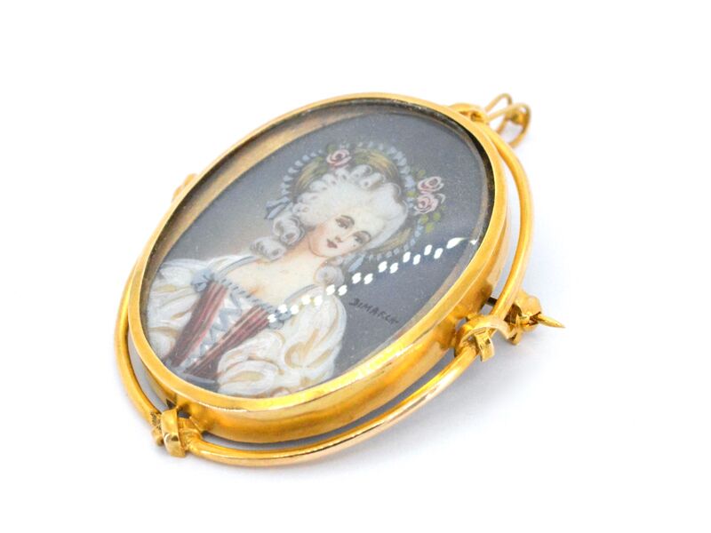 Gouden broche met bijzonder portret – foto 3 – kavel bij Onlineveilingmeester