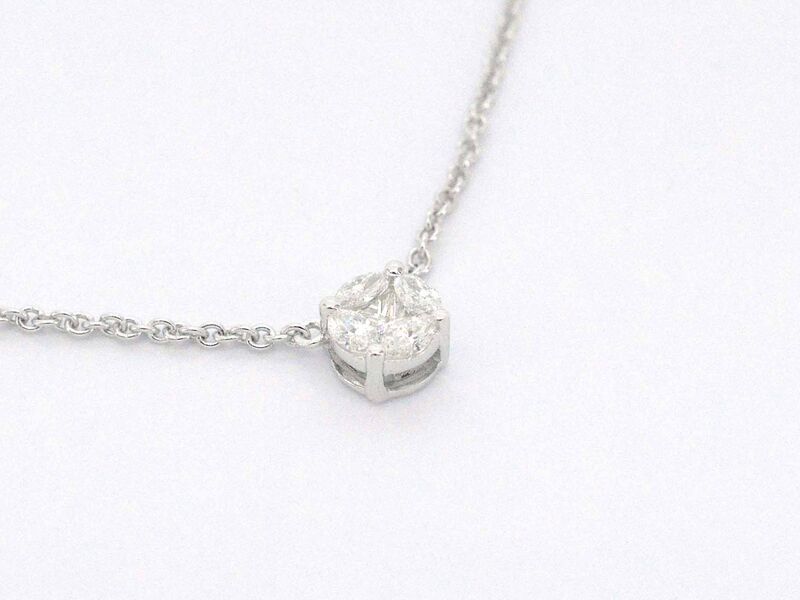 Witgouden ketting en hanger met diamant – foto 5 – kavel bij Onlineveilingmeester