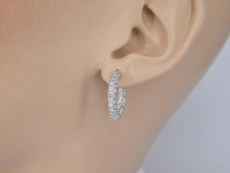 Witgouden oorbellen met briljant geslepen diamanten – foto 2 – kavel bij Onlineveilingmeester