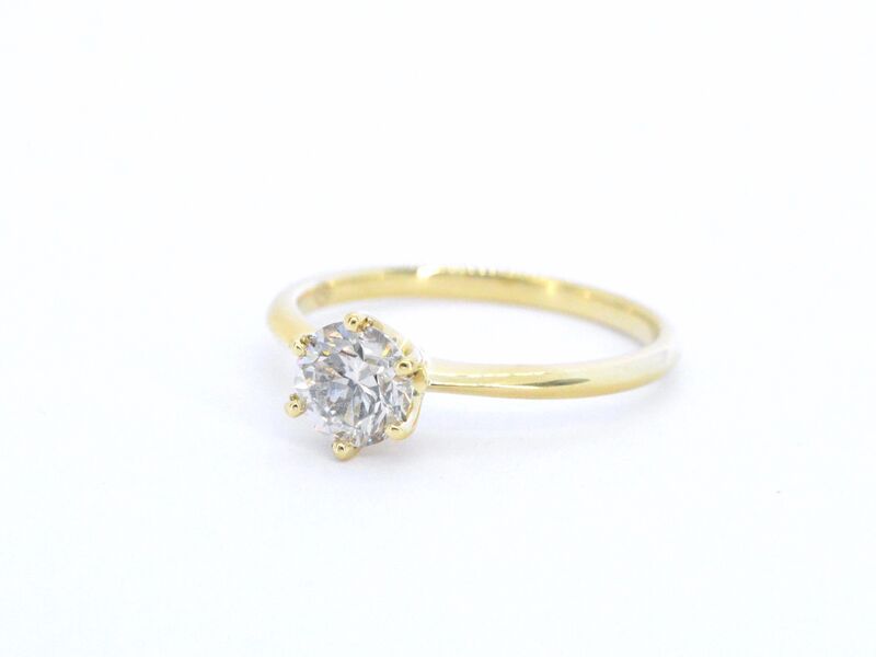 Gouden solitair ring met diamant – foto 8 – kavel bij Onlineveilingmeester