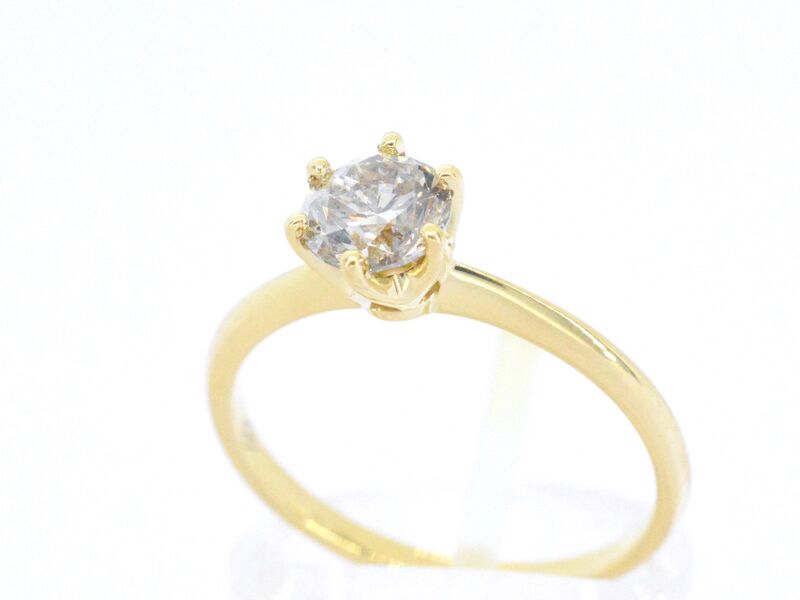Gouden solitair ring met diamant – foto 3 – kavel bij Onlineveilingmeester