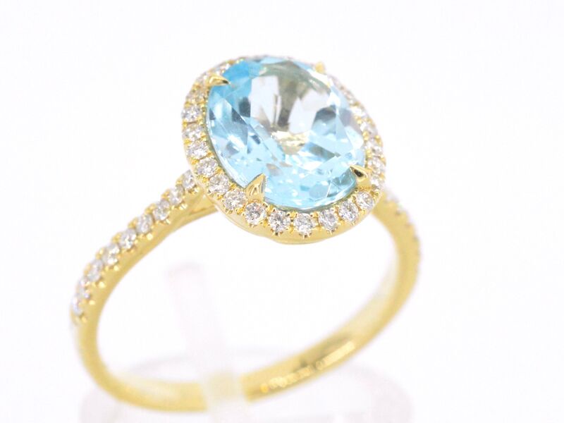 Gouden entourage ring met ovaal geslepen topaas – foto 4 – kavel bij Onlineveilingmeester