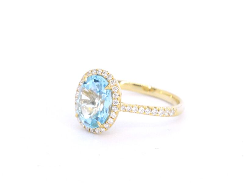 Gouden entourage ring met ovaal geslepen topaas – foto 8 – kavel bij Onlineveilingmeester