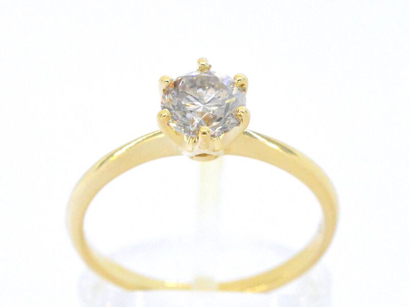Gouden solitair ring met diamant – kavel bij Onlineveilingmeester