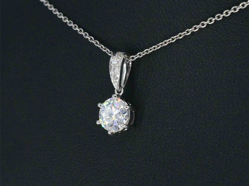 Witgouden solitair hanger met een diamant van 1.00 carat, excl. ketting – foto 3 – kavel bij Onlineveilingmeester