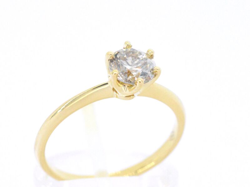 Gouden solitair ring met diamant – foto 4 – kavel bij Onlineveilingmeester