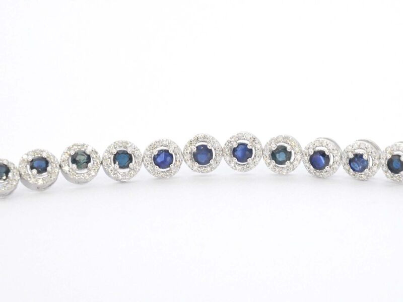 Witgouden armband met diamanten en saffieren 6.20 carat – foto 5 – kavel bij Onlineveilingmeester