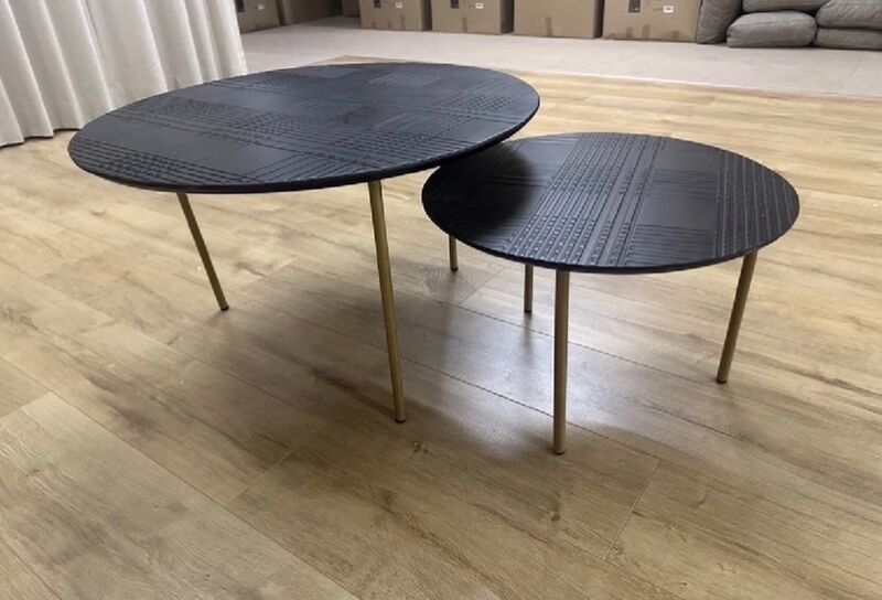 Set van 2 salontafels, zwart