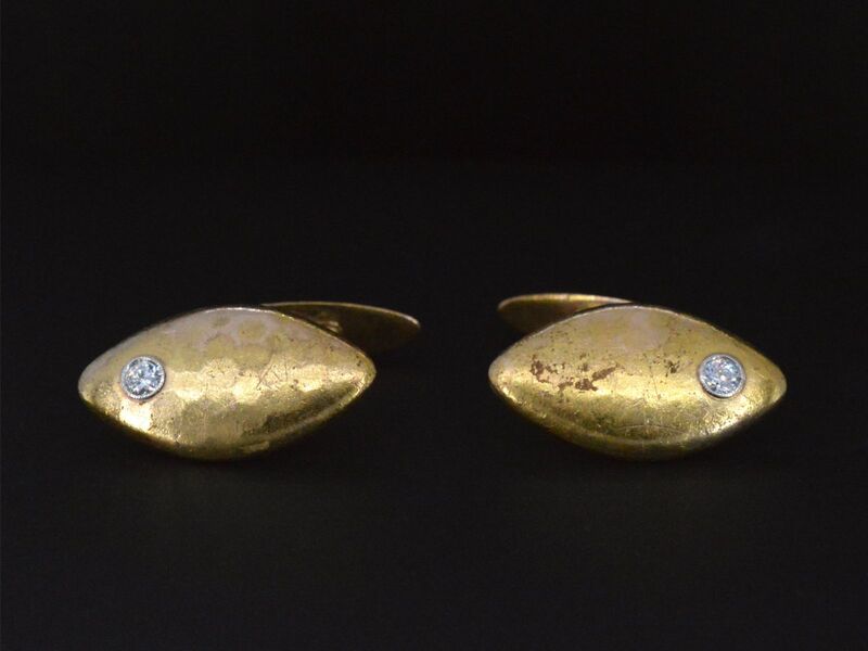 Gouden handgemaakte manchetknopen met diamanten