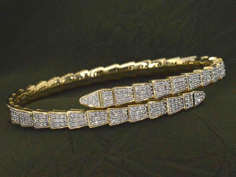 Gouden armband van serpent model met natuurlijke diamanten – foto 6 – kavel bij Onlineveilingmeester