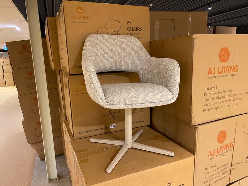 Set van 6 eetkamerstoelen AJ Living, Wiep, grijs