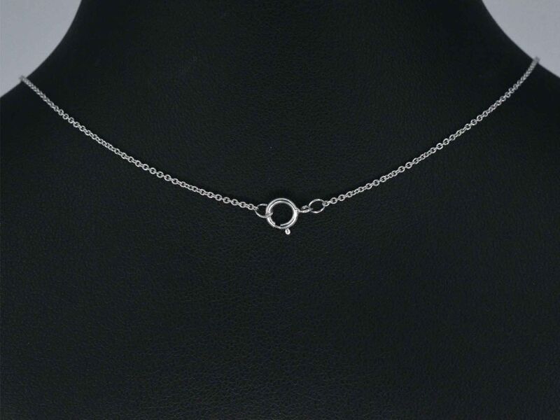 Witgouden ketting en hanger met diamant – foto 6 – kavel bij Onlineveilingmeester