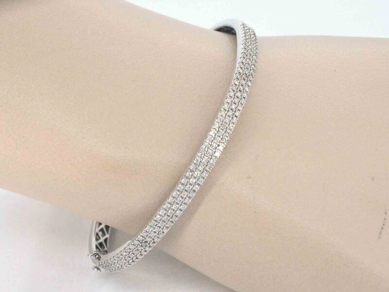 Witgouden vaste armband met briljant geslepen diamant – foto 2 – kavel bij Onlineveilingmeester