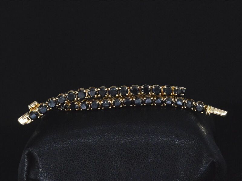 Gouden armband met 15.00 carat zwarte Briljant geslepen diamanten